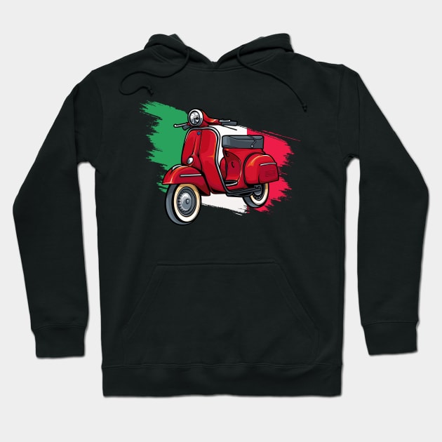 Italy Classic Vespa Scooter Moped Bike Retro Love Vintage Hoodie by Your Culture & Merch